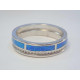 Dámsky ródiovaný strieborný prsteň modrý opál VPS57385 925/1000 3,85 g