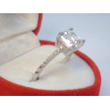 Žiarivý dámsky strieborný prsteň veľký zirkón ródium VPS58260 925/1000 2,60 g