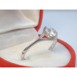 Jednoduchý dámsky prsteň ródiované striebro zirkón VPS54157 925/1000 1,57 g
