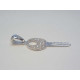 Strieborný prívesok klúč ródium zirkóny VIS080 925/1000 0,80 g