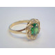 Žiarivý dámsky zlatý prsteň zelené očko žlté zlato DP52252Z 14 karátov 585/1000 2,52 g