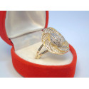 Zlatý dámsky prsteň žltobiele zlato kamienky zirkóna DP56410V 14 karátov 585/1000 4,10 g