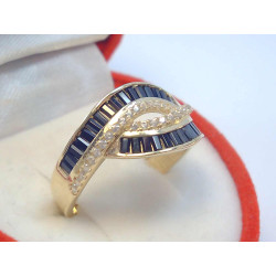 Zaujímavý dámsky zlatý prsteň žlté zlato zirkóniky DP52219Z 14 karátov 585/1000 2,19 g