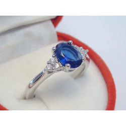Dámsky strieborný prsteň s modrým zirkónom VPS53295 925/1000 2,95g