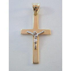 Zlatý prívesok Ježiš na kríži VI084V viacfarebné zlato 14 karátov 585/1000 0,84 g
