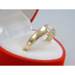 Zlatý prsteň hladký s čírymi zirkónom VP55226Z žlté zlato 14k 585/1000 2,26g
