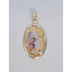 Zlatý ovalný medailón Panna Mária s Ježiškom žlté zlato VI124Z 14 karátov 585/1000 1,24g