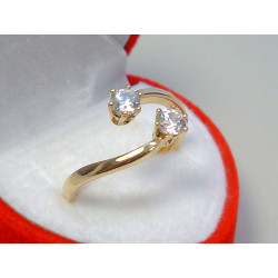 Zlatý dámsky prsteň nespojená obruč žlté zlato zirkóny VP58257Z 14 karátov 585/1000 2,57 g