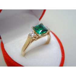 Zlatý dámsky prsteň so zeleným zirkónom VP60345Z 14 karátov 585/1000 3,45g