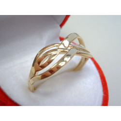 Jednoduchý dámsky zlatý prsteň prepletaná obruč žlté zlato VP63245Z 14 karátov 585/1000 2,45 g
