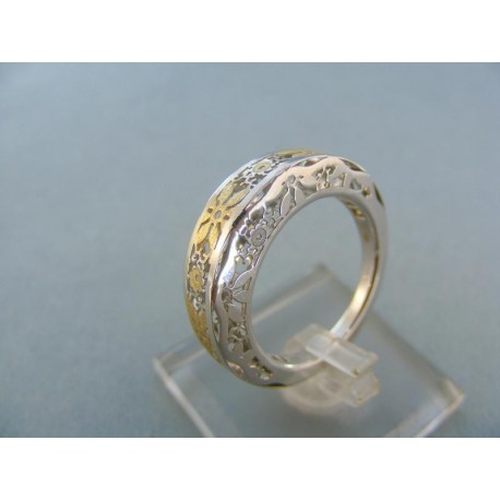 Moderný dámsky prsteň dvojfarebné zlato