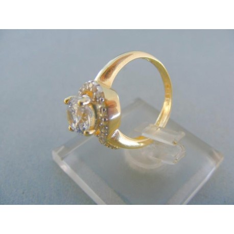 Elegantný dámsky prsteň dvojfarebné zlato kamienky