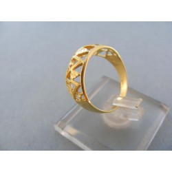 Zlatý prsteň dámsky vyrezávane vzory žlté zlato DP54245Z