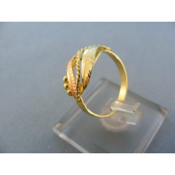 Zlatý dámsky prsteň žlté červené zlato guličky DP55243V
