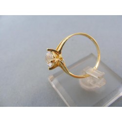 Zlatý prsteň žlté zlato zirkón v korunke prsteňa DP54199Z
