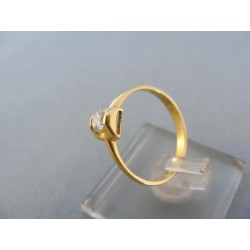 Zlatý dámsky prsteň jednoduchý zirkón žlté zlato DP55165Z