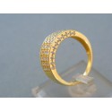 Zlatý dámsky prsteň elegantný žlté zlato zdobený kamienkami DP56413Z