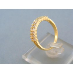 Zlatý dámsky prsteň žlté zlato v dvoch radoch malé kamienky DP57280Z
