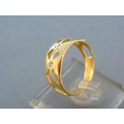 Zlatý dámsky prsteň žlté zlato kamienky DP57289Z