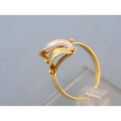 Zlatý prsteň žlté červené zlato vzorovaný DP56260V