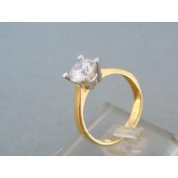 Zlatý dámsky prsteň jemný dvojfarebné zlato zirkón DP56355V