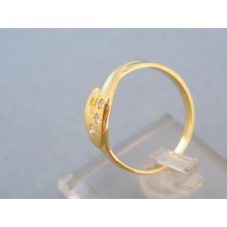 Zlatý prsteň zatočený malé zirkóniky žlté zlato DP57261Z