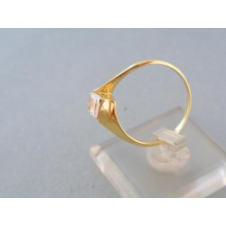 Zlatý prsteň jemný v žltom zlate zirkón DP58287Z
