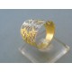 Elegantný dámsky prsteň vzorovaný dvojfarebné zlato