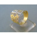 Zlatý dámsky prsteň elegantný vzorovaný dvojfarebné zlato DP58496V