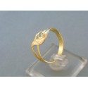 Zlatý dámsky prsteň vzorovaný červené žlté zlato jeden list DP59235V
