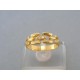 Vyrezávany zlatý prsteň žlté zlato dva kamienky
