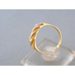 Zlatý prsteň žlté biele zlato výčnelky DP58245V