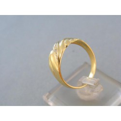 Zlatý prsteň elegantný žlté zlato kamienky DP58384Z